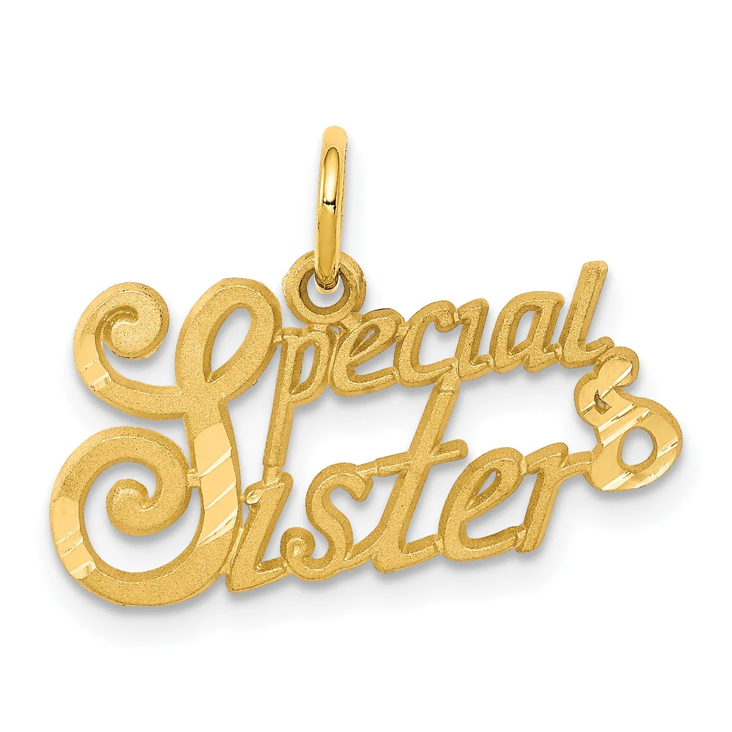10K Gold Sister Charm with Polished Finish Solid Design