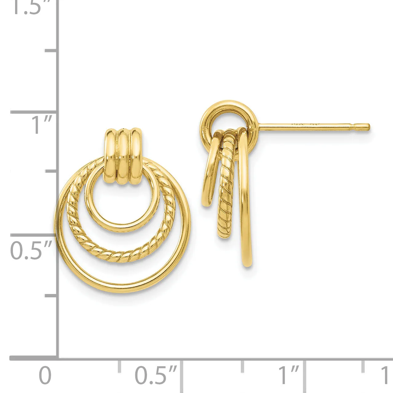 10k Polished & Twisted Fancy Post Earrings
