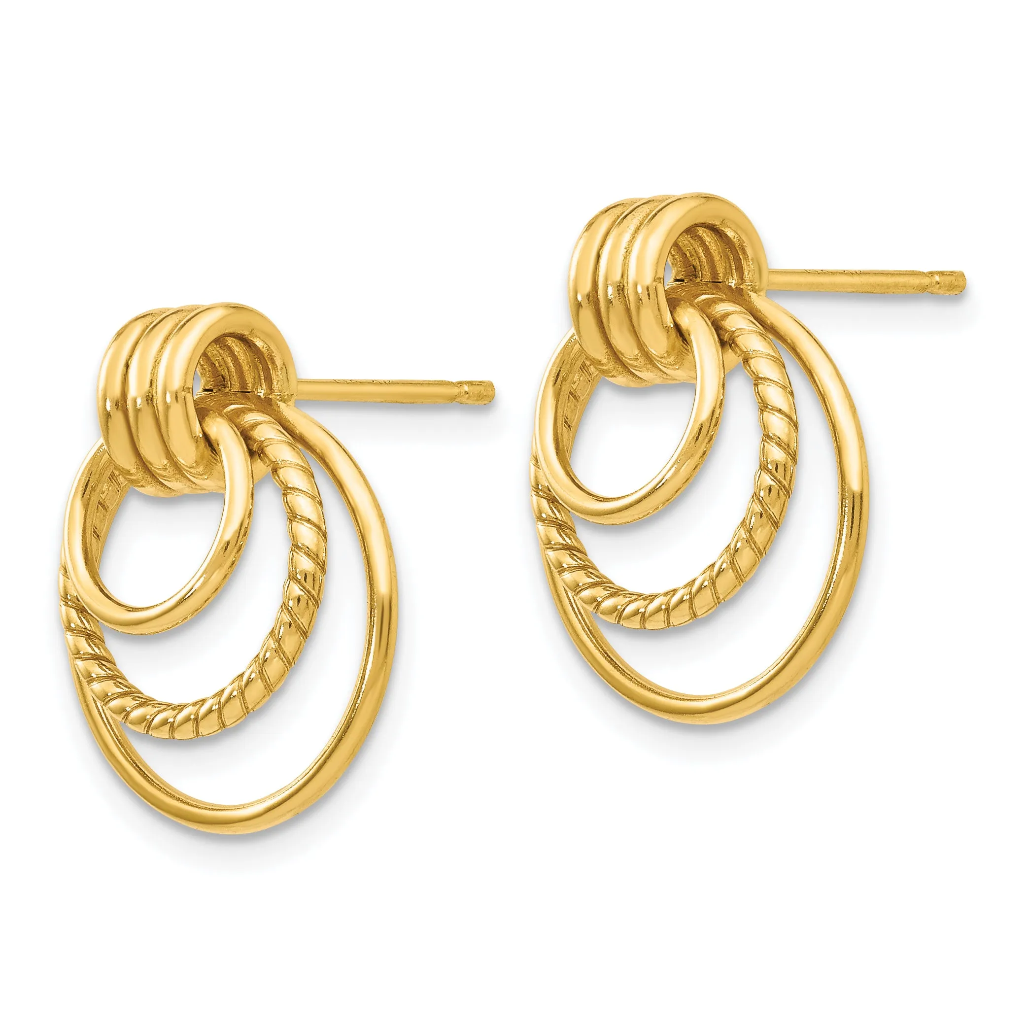 10k Polished & Twisted Fancy Post Earrings