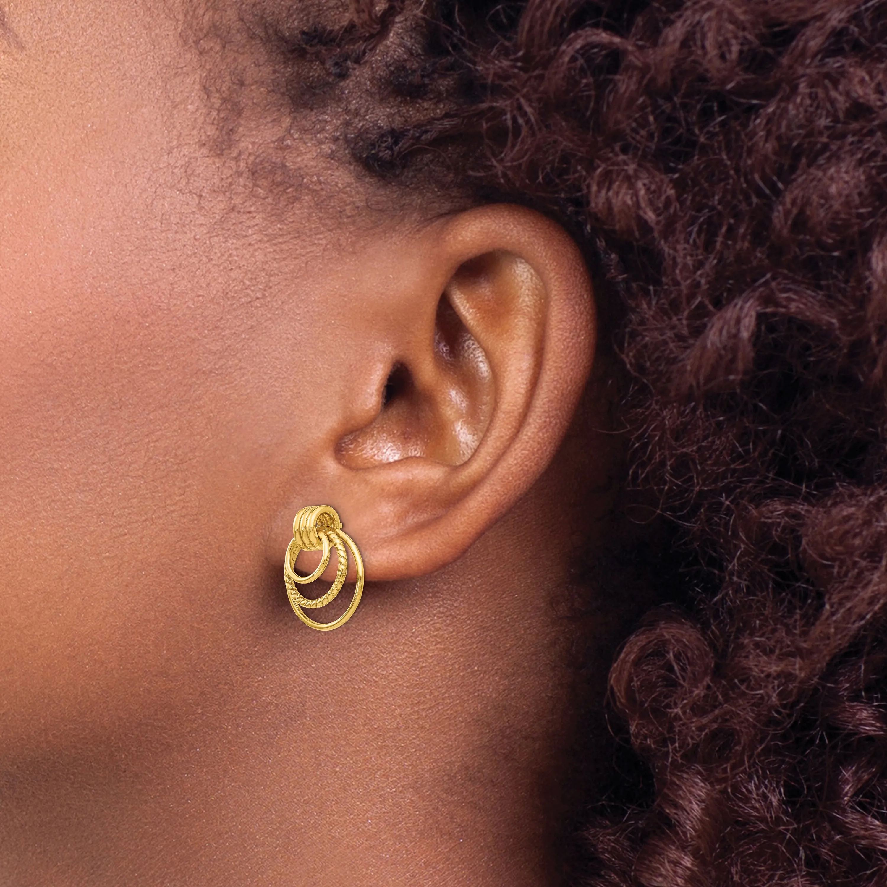 10k Polished & Twisted Fancy Post Earrings