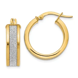 14K Gold Glimmer Hoop Earrings with Polished Finish  Elegant, Nickel-Free Design