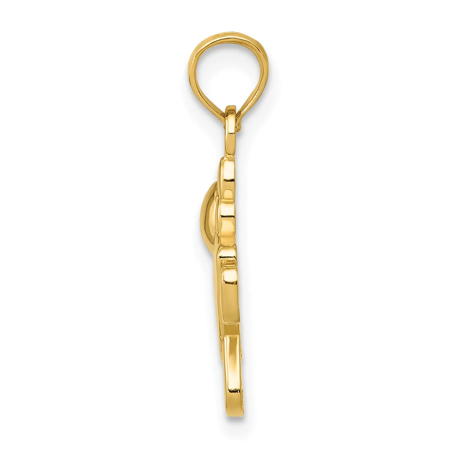 14K Gold Little Girl Charm with Textured Back Solid & Casted Design