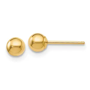 14K Gold Polished 4mm Ball Post Earrings with Lifetime Warranty