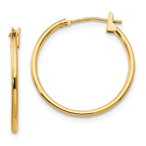 14K Gold Polished Hoop Earrings Nickel Free Hollow Design