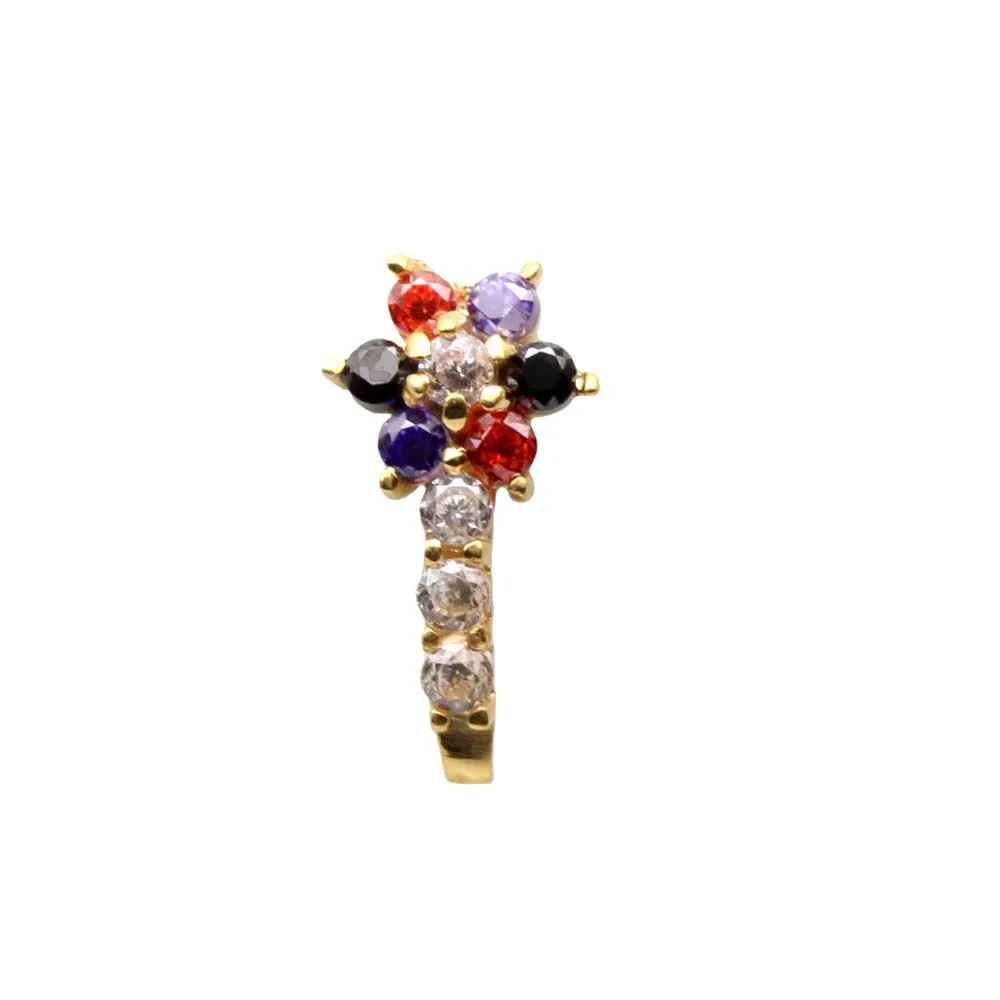 14k Real Gold Corkscrew Nose pin for Indian Women