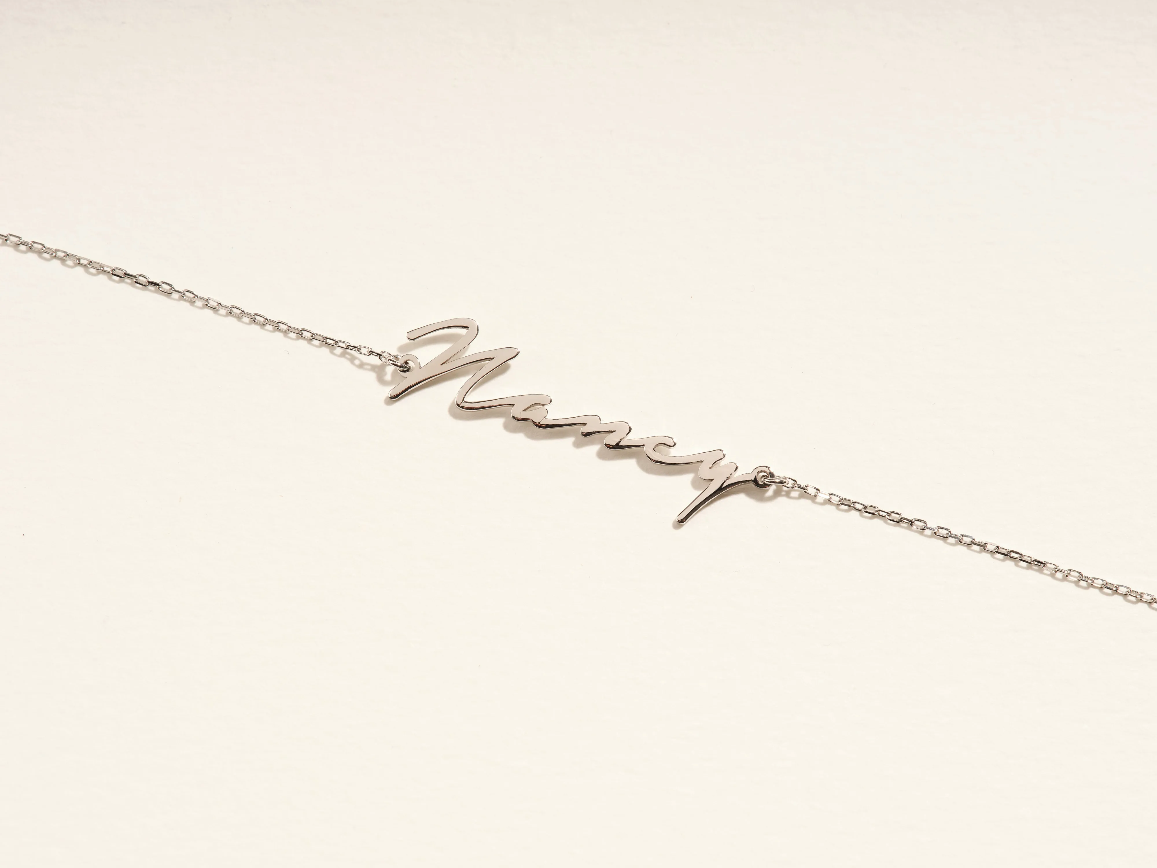 14k Solid Gold Cursive Font Name Bracelet