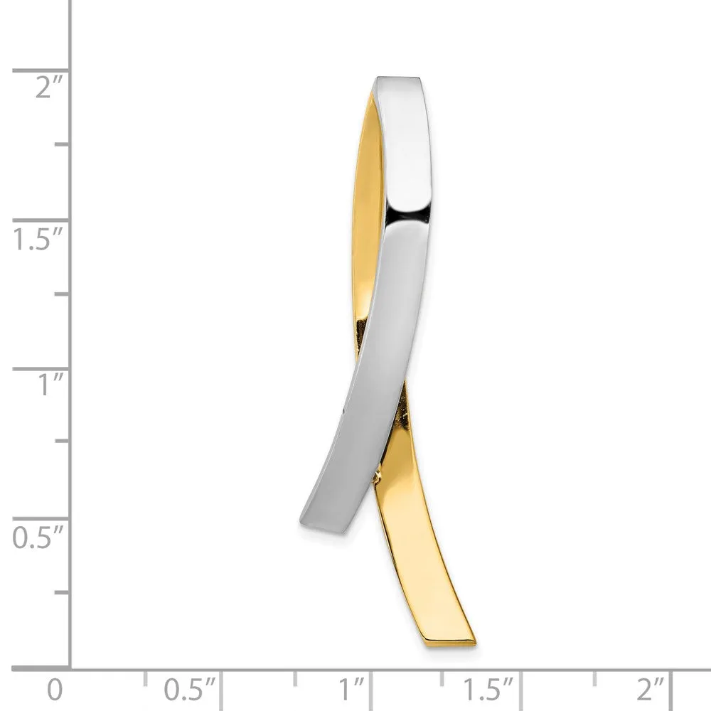 14K Two-Tone Contemporary Slide