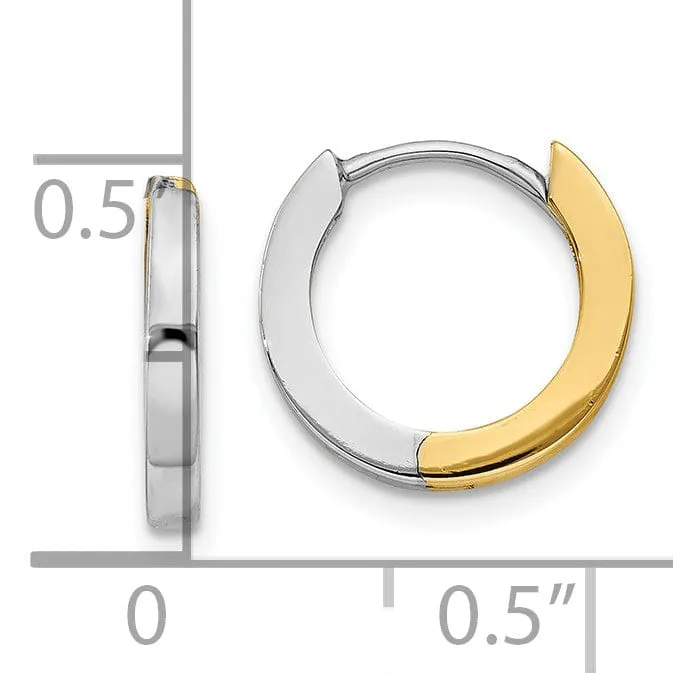 14k Two-tone Polished Hoop Earrings