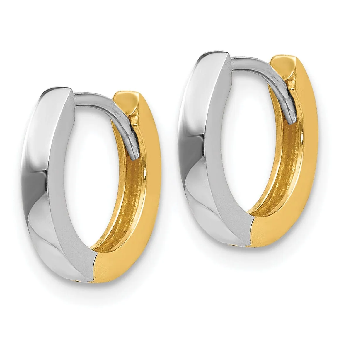 14k Two-tone Polished Hoop Earrings