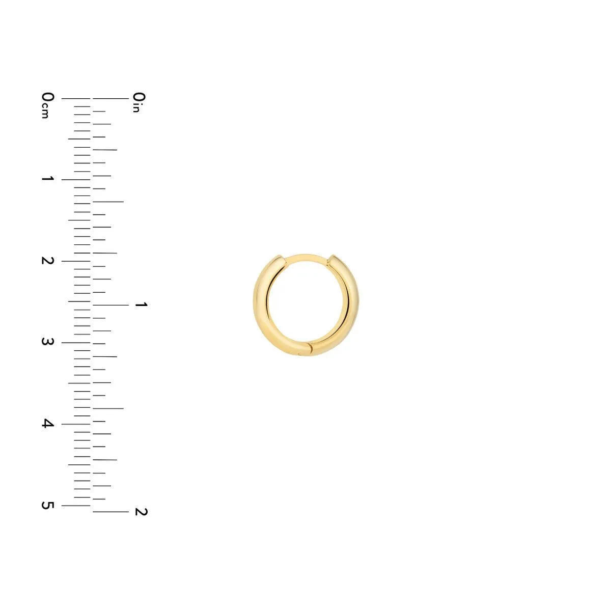 14K Yellow Gold Polished Wide Huggie Earrings