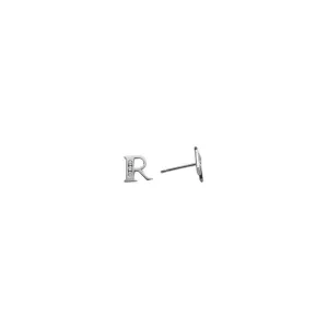 14kt White Gold CZ Initial R Stud Earrings