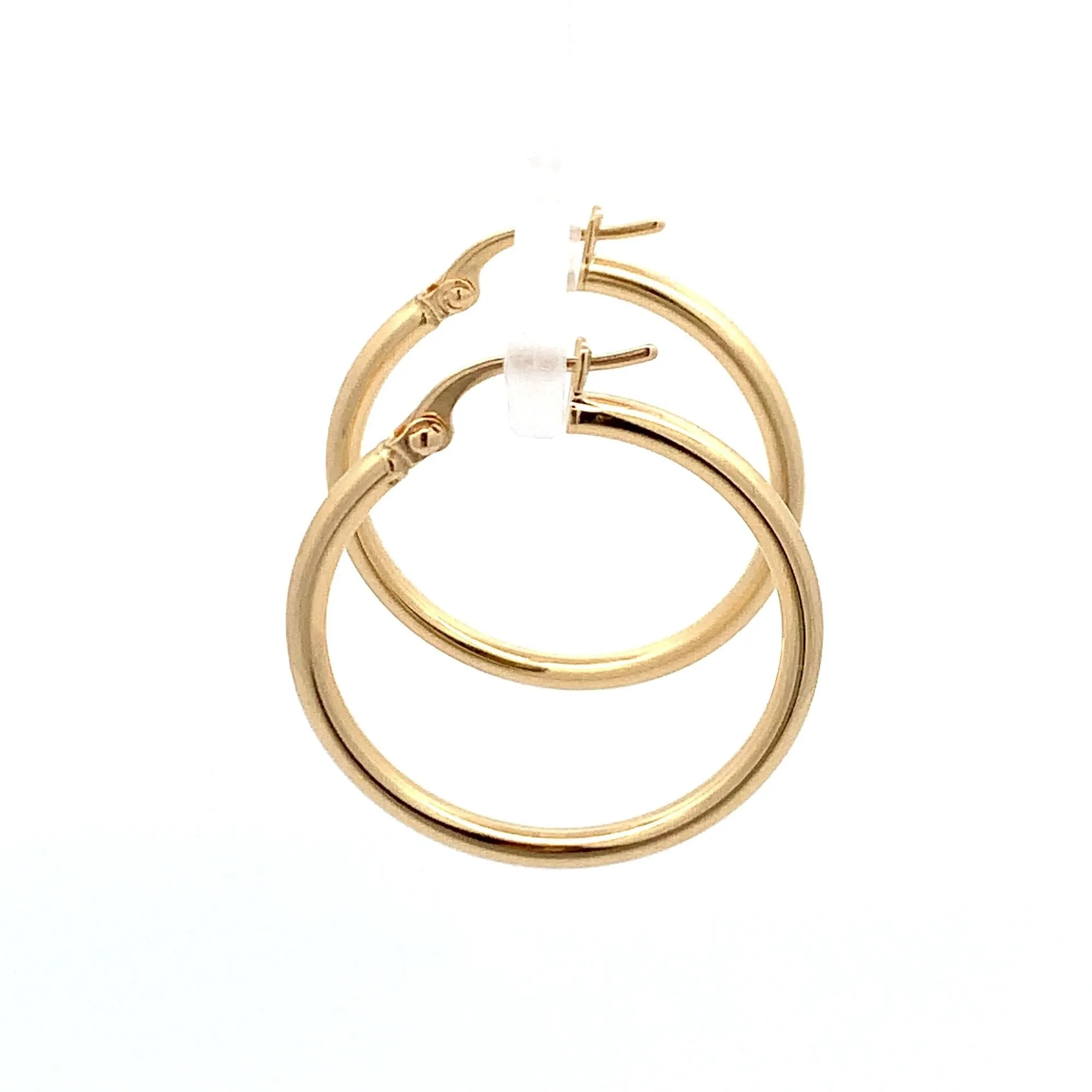 18K Gold Earrings Hoops Polished Plain 1.52 grams
