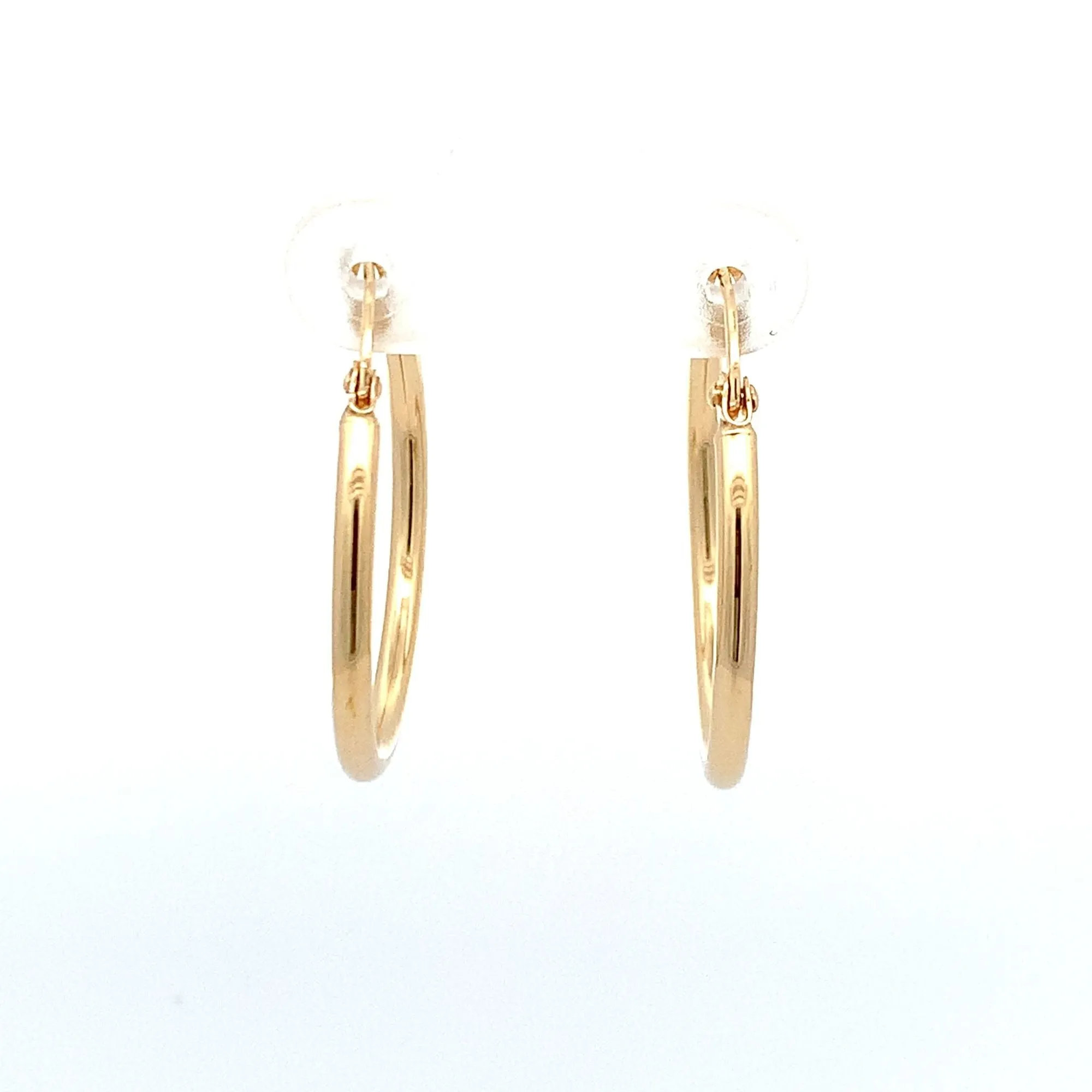 18K Gold Earrings Hoops Polished Plain