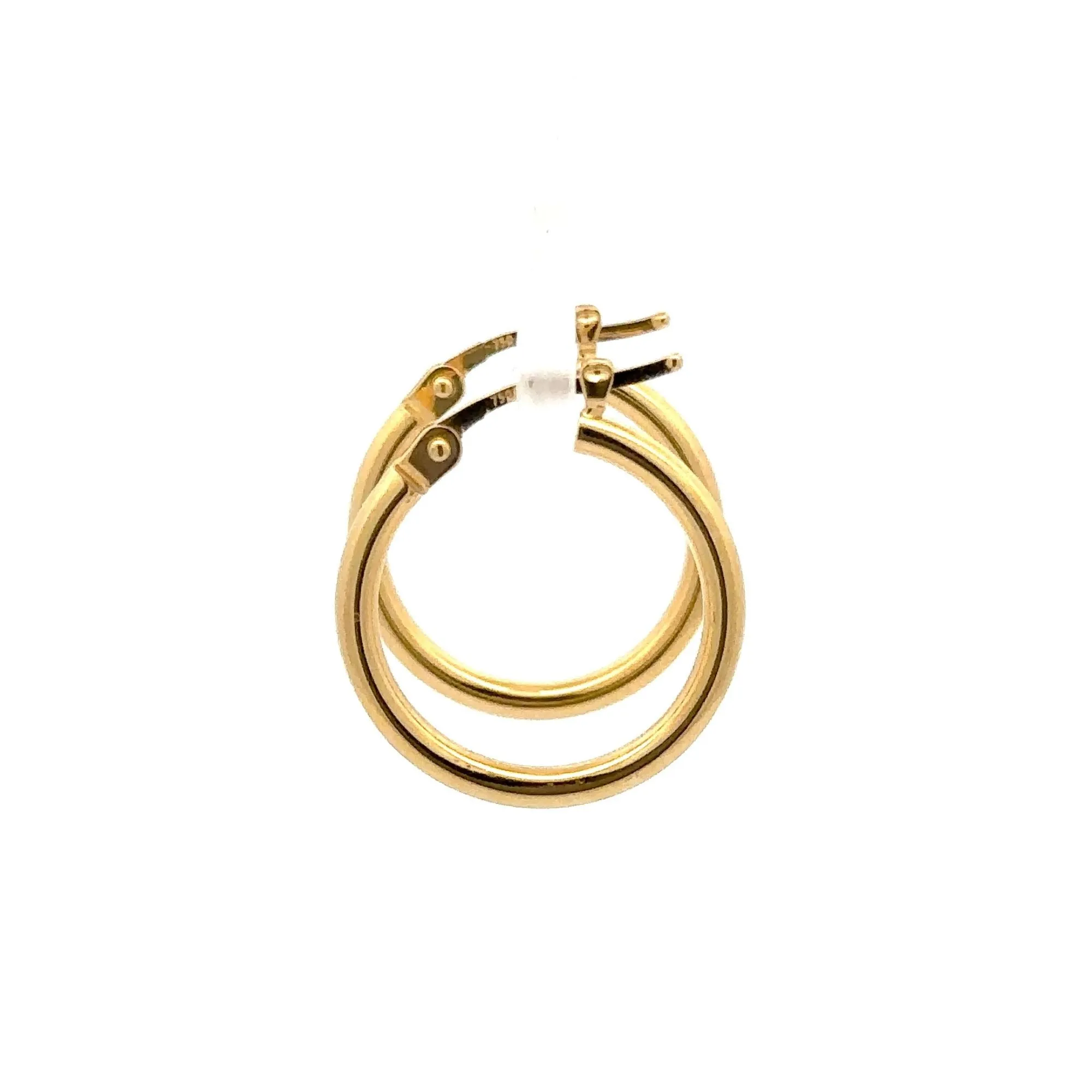 18K Gold Earrings Hoops Small Polished 1.11 grams