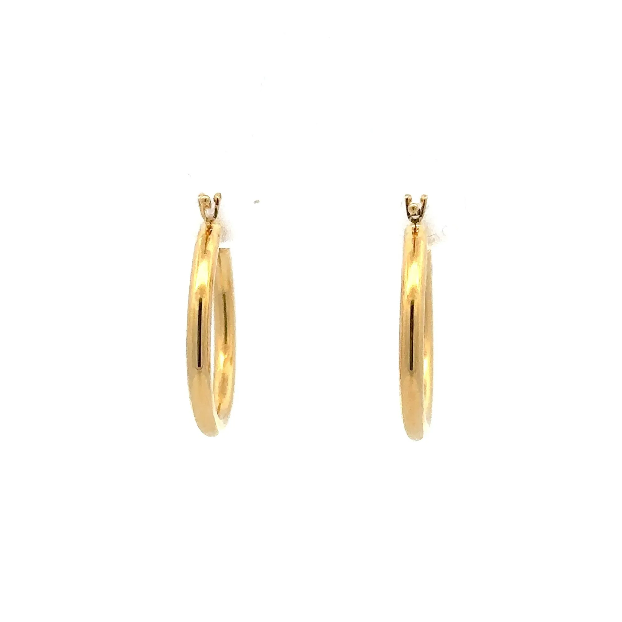 18K Gold Earrings Hoops Small Polished 1.11 grams