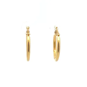 18K Gold Earrings Hoops Small Polished 1.11 grams