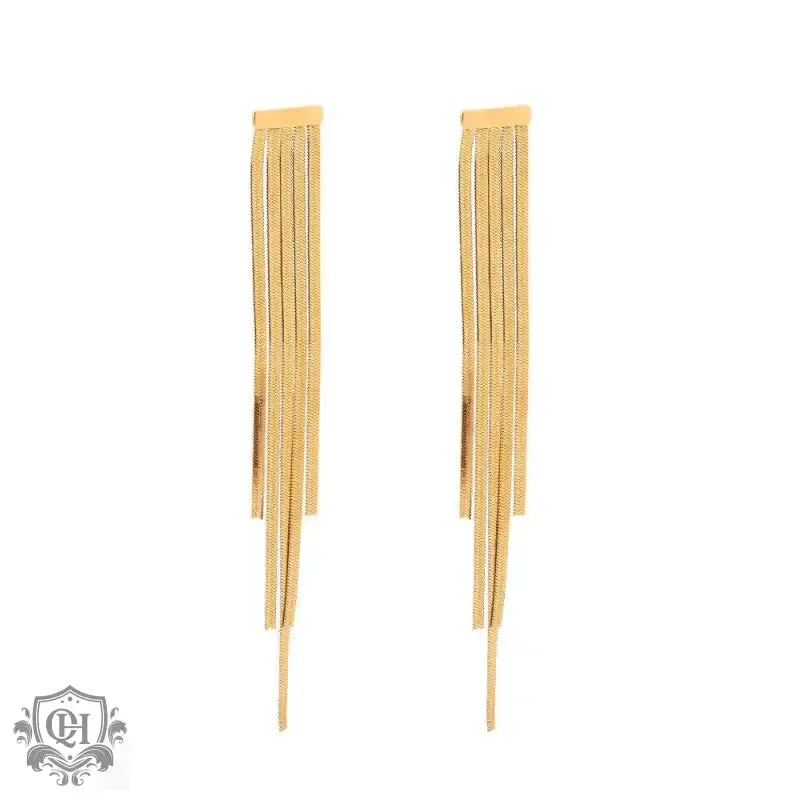18K Gold Elegant Tassel Earrings