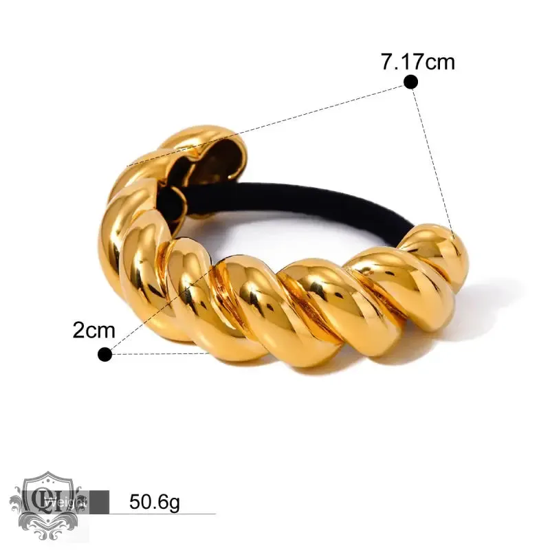 18K gold light luxury noble braided pattern design hair accessories