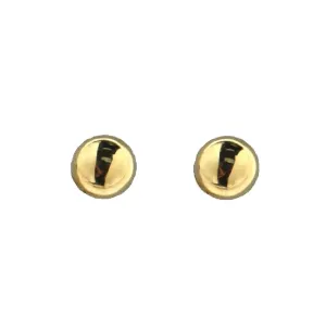 18K Solid Yellow Gold 6 mm. Ball covered screwbacks Earrings
