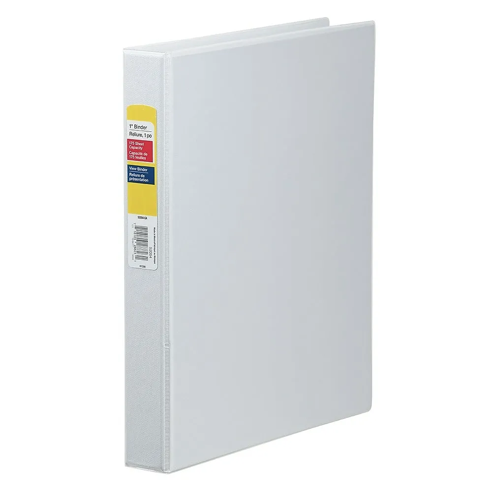 1" 3-Ring Economy View Binder - White