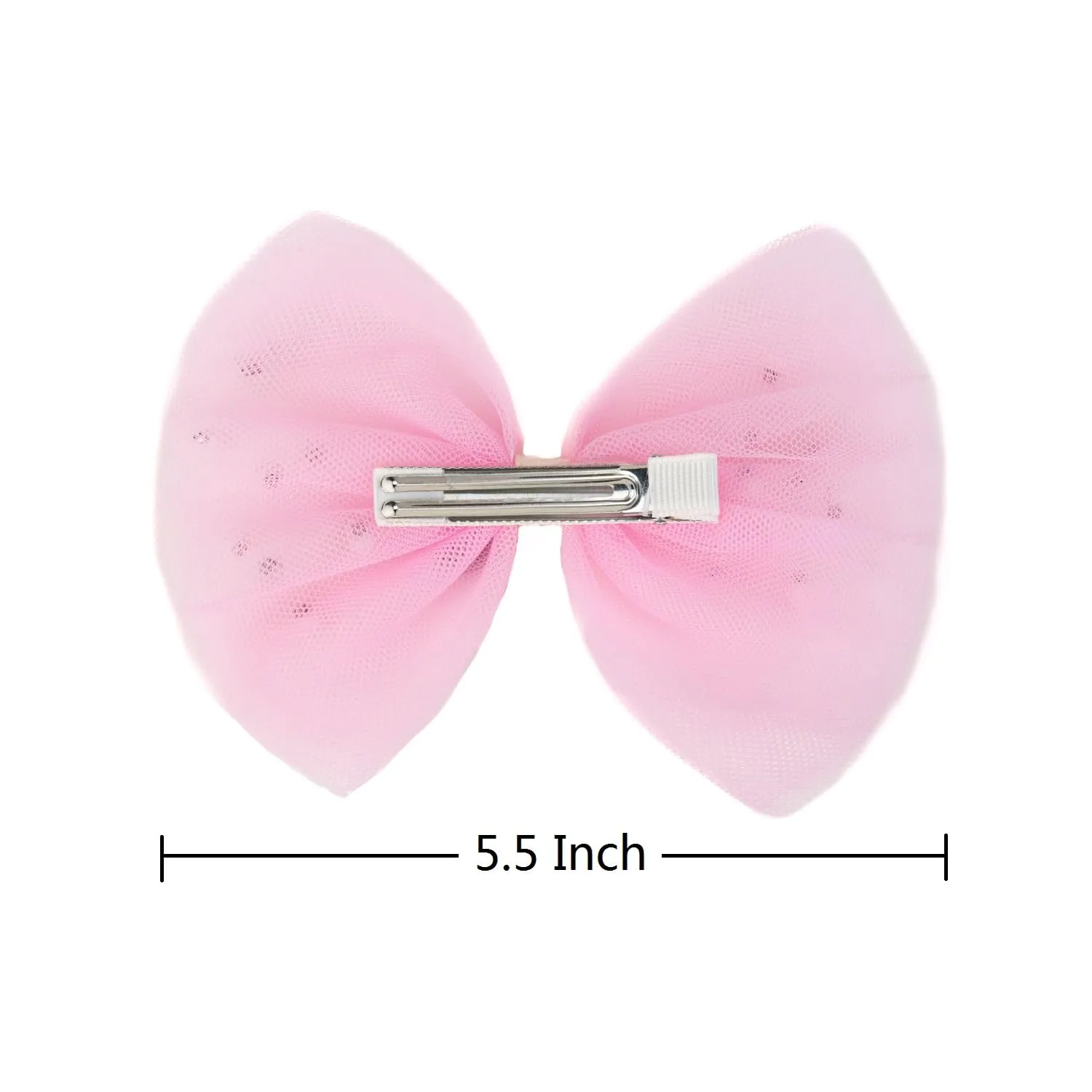 2 PCS Pearl Hair Bows Hair Clips for Toddler Girls - Elegant Ivory Lace Veil Hair Accessories for Birthday, Wedding, Halloween, Thanksgiving, and Christmas Occasions(Light Pink)