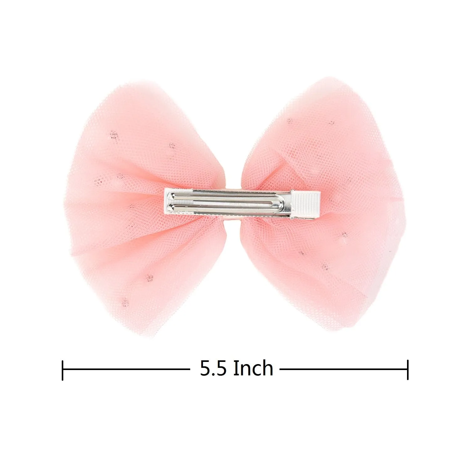 2 PCS Pearl Hair Bows Hair Clips for Toddler Girls - Elegant Ivory Lace Veil Hair Accessories for Birthday, Wedding, Halloween, Thanksgiving, and Christmas Occasions(Pink)