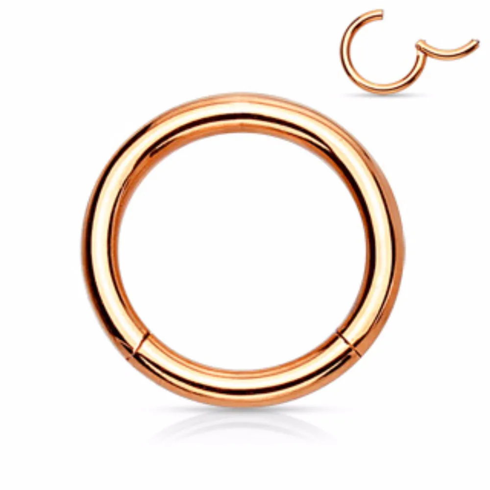 316L Surgical Steel Color Hinged Seamless Clicker Septum Ring 20g 18g 16g 14g 12g 10g