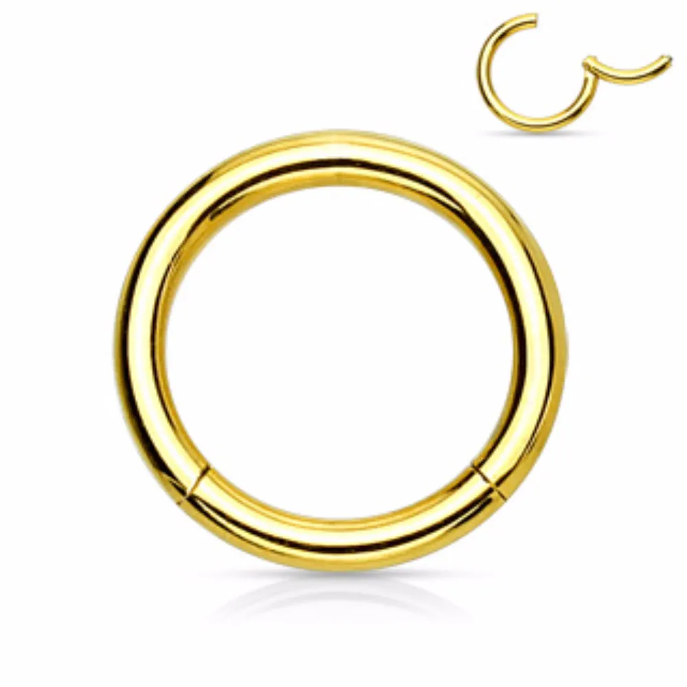 316L Surgical Steel Color Hinged Seamless Clicker Septum Ring 20g 18g 16g 14g 12g 10g