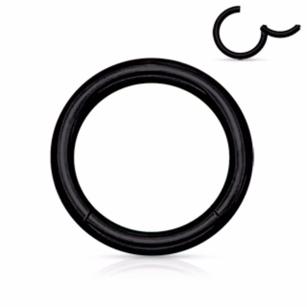 316L Surgical Steel Color Hinged Seamless Clicker Septum Ring 20g 18g 16g 14g 12g 10g