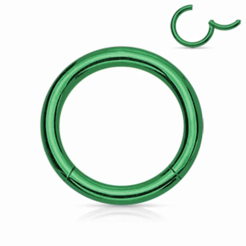 316L Surgical Steel Color Hinged Seamless Clicker Septum Ring 20g 18g 16g 14g 12g 10g