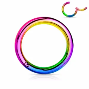 316L Surgical Steel Color Hinged Seamless Clicker Septum Ring 20g 18g 16g 14g 12g 10g