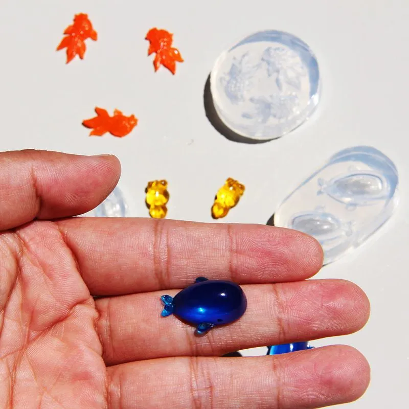 3pcs Small Goldfish Accessories Resin Mold