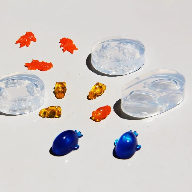 3pcs Small Goldfish Accessories Resin Mold