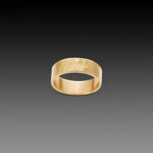 7mm Hammered Gold Band