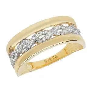 9ct Yellow Gold Infinity Ring CZ Simulated Design UK Hallmarked | Shop Online Sarraf Jewellers UK