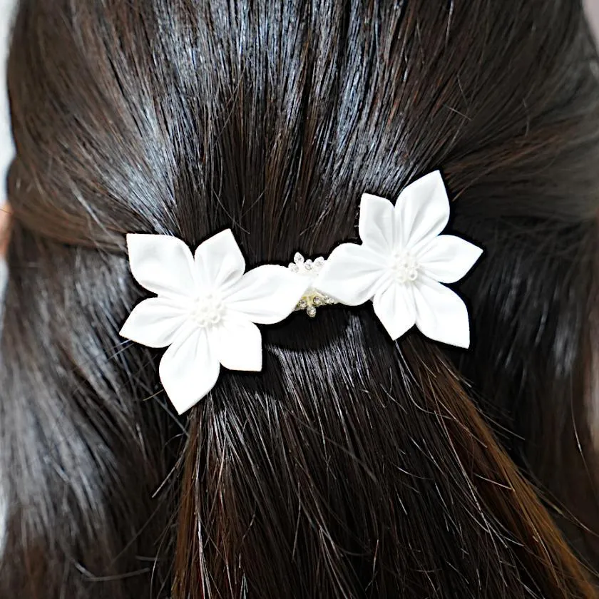 [ACCESSORY 4 PIECES] COTTON (BARRETTE, HAIR CLIP, BROOCH, PENDANT) | TSUMAMI KANZASHI