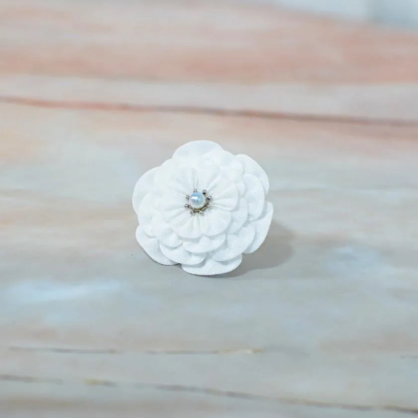 [ACCESSORY 4 PIECES] COTTON (BARRETTE, HAIR CLIP, BROOCH, PENDANT) | TSUMAMI KANZASHI