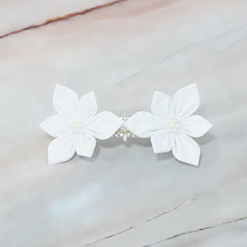 [ACCESSORY 4 PIECES] COTTON (BARRETTE, HAIR CLIP, BROOCH, PENDANT) | TSUMAMI KANZASHI