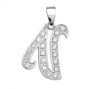 Acotis Silver Pendant Zirconia Initial G6128/V