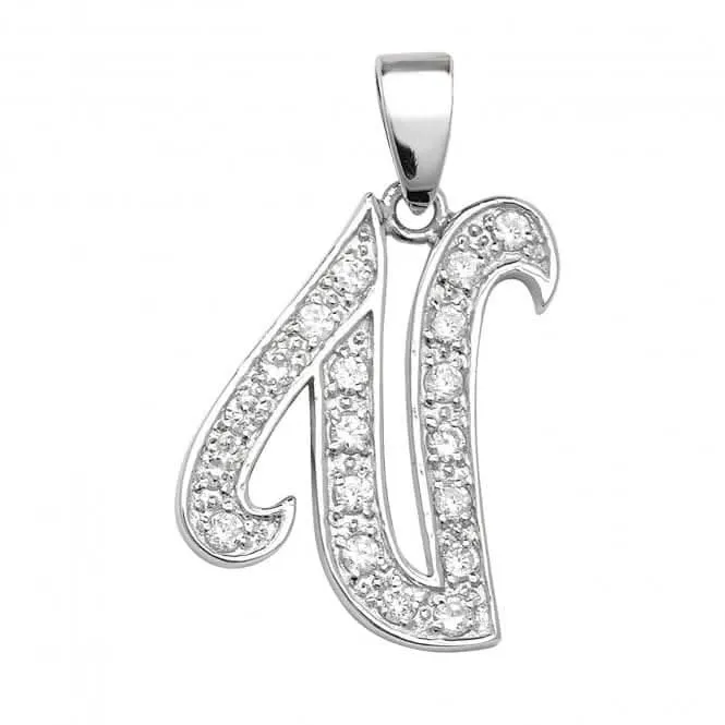 Acotis Silver Pendant Zirconia Initial G6128/V