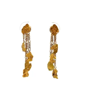 Alaskan Gold Nugget Earrings Dangle Drop on 14 KT Yellow Ear Posts