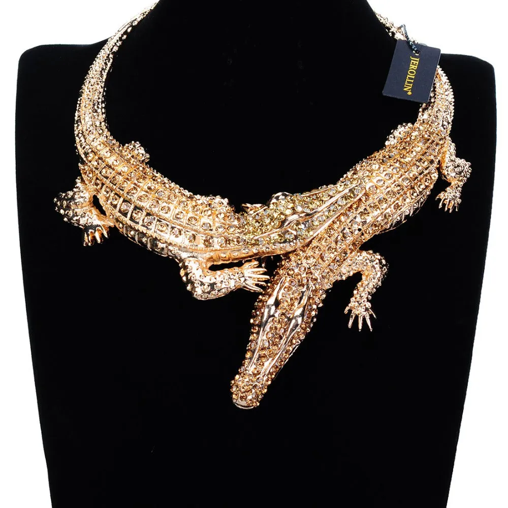 Alligator Collar Statement Choker Pendant Necklace Women’s Jewelry