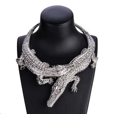 Alligator Collar Statement Choker Pendant Necklace Women’s Jewelry