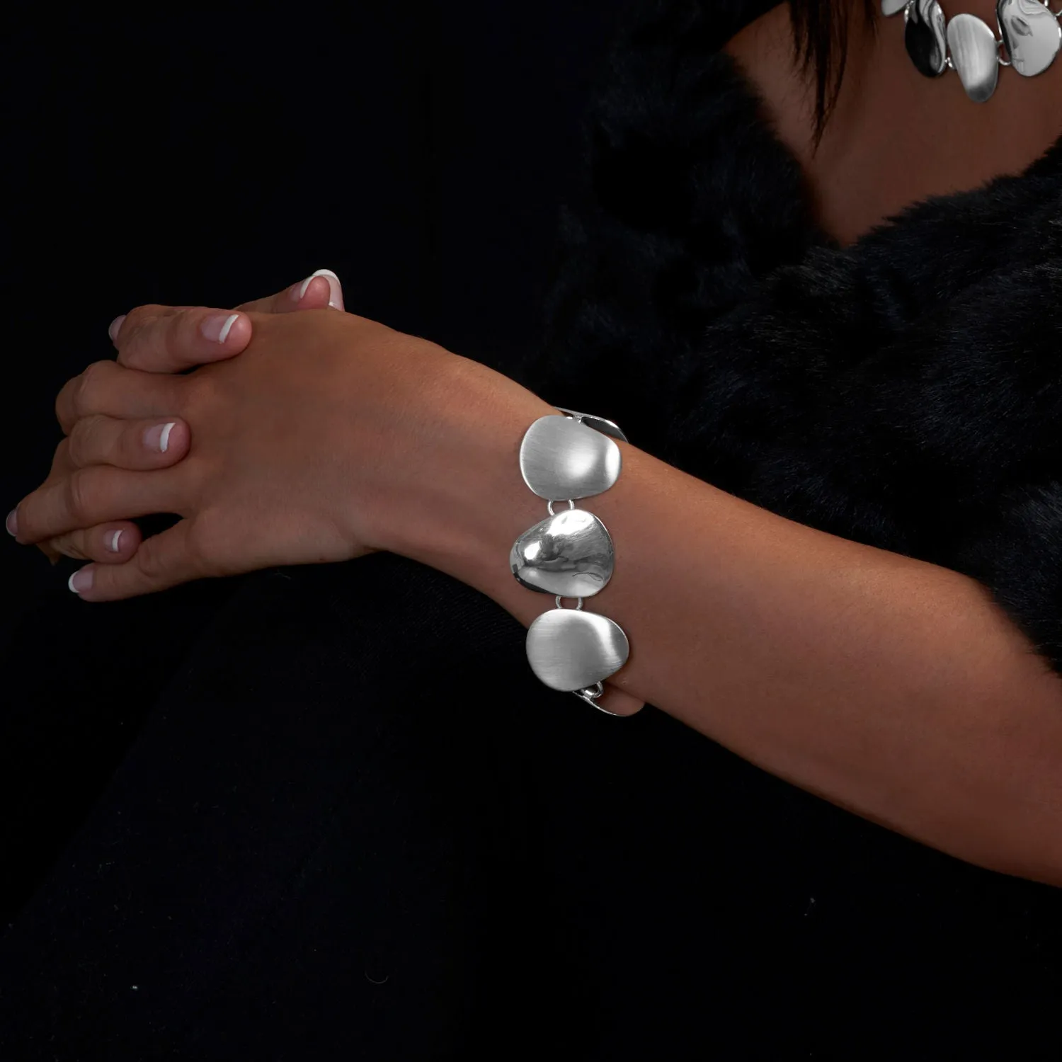Amala Frosted Silver Bracelet