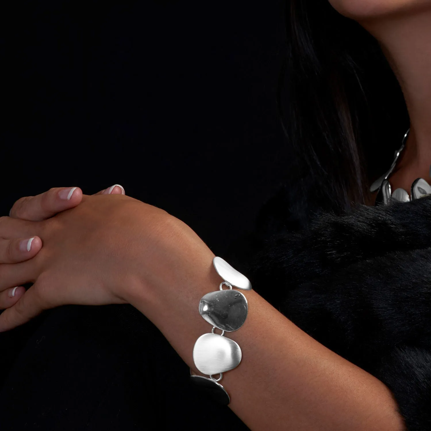 Amala Frosted Silver Bracelet