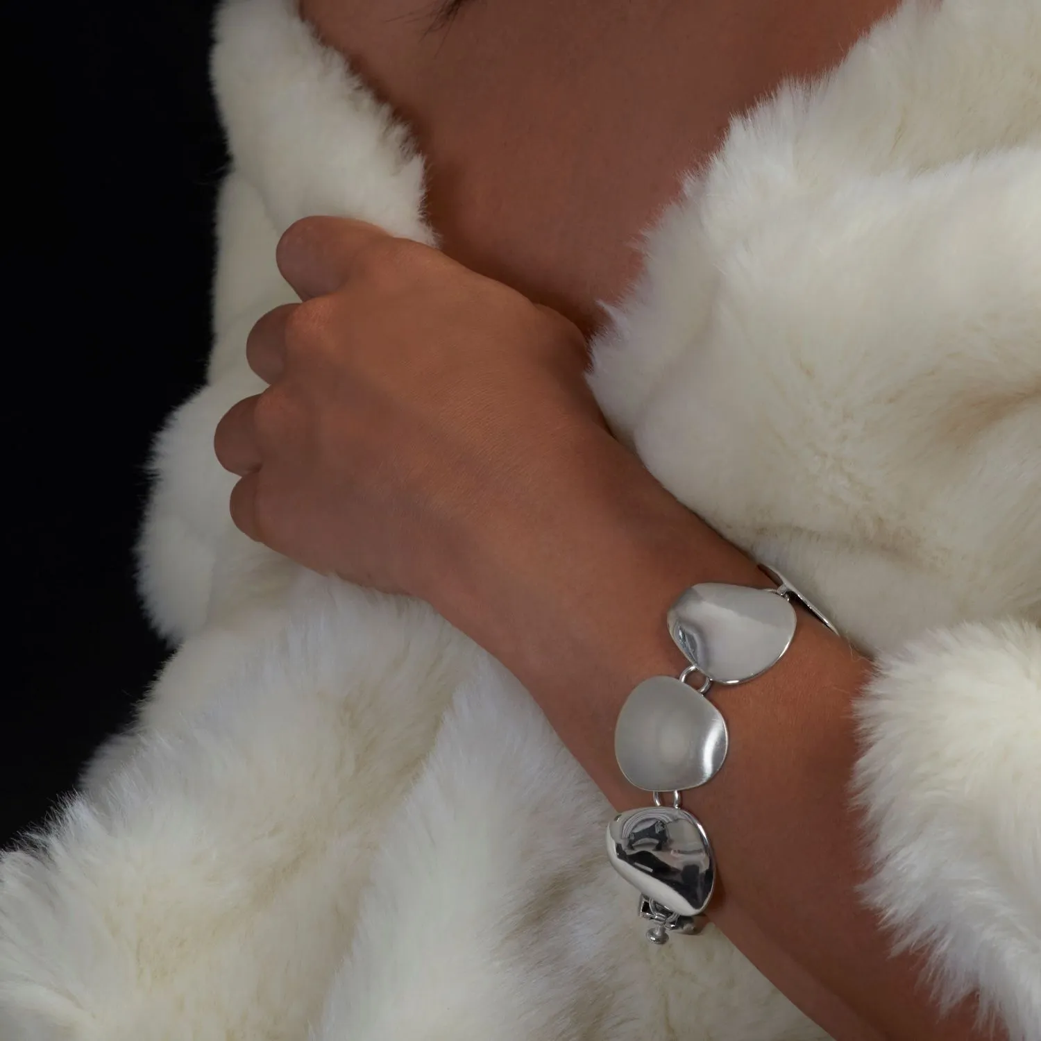 Amala Frosted Silver Bracelet