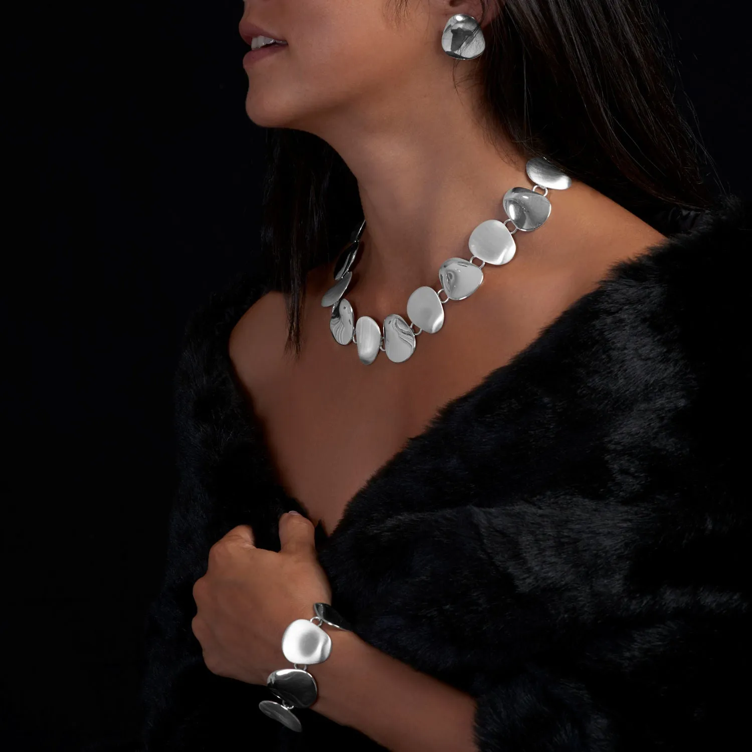 Amala Frosted Silver Bracelet