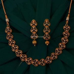 Antique Delicate Necklace With Ad Stones