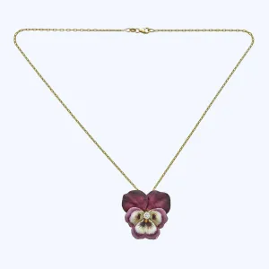 Antique Enamel Pansy Pendant