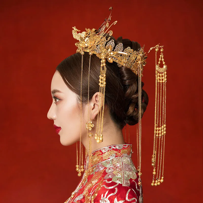 Antique Hair Crown Gold Wedding Hair Jewelry